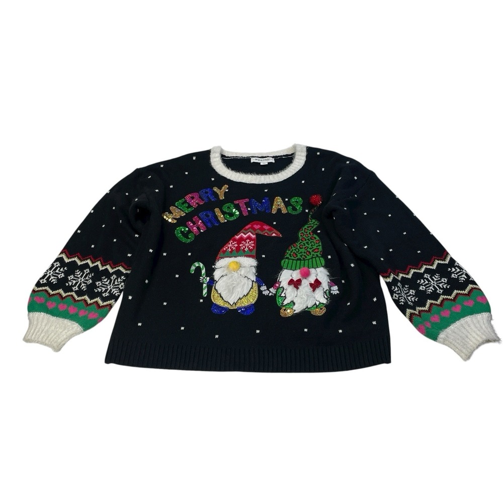 99 Jane Street Merry Christmas Gnome Sweater Women's L – Festive Holiday Knit